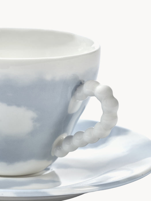 Les Objets Mouleversants Hand-Finished Porcelain Coffee Cup with Saucer