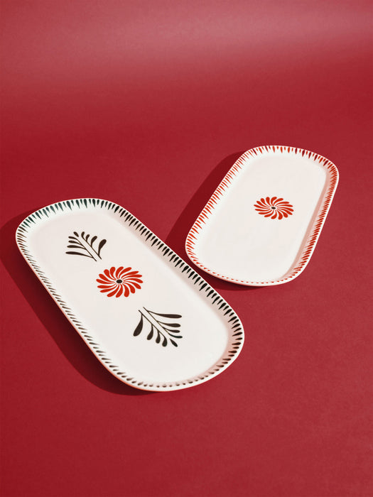 Bazaar Hand-Finished Oval Serving Platters, Set of 2