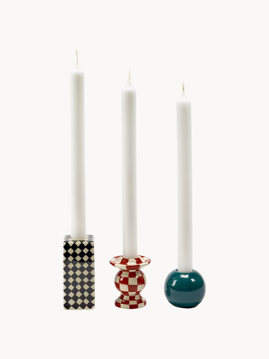 Les Objets Mouleversants Hand-Finished Stoneware Candle Holders, Set of 3
