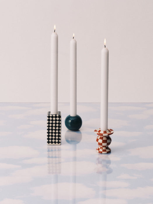 Les Objets Mouleversants Hand-Finished Stoneware Candle Holders, Set of 3