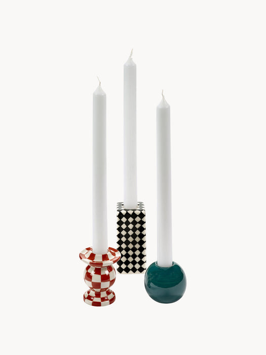 Les Objets Mouleversants Hand-Finished Stoneware Candle Holders, Set of 3