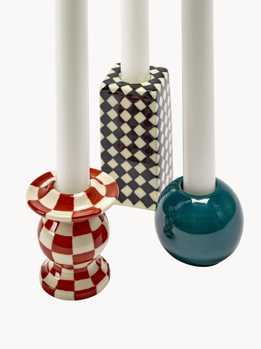 Les Objets Mouleversants Hand-Finished Stoneware Candle Holders, Set of 3