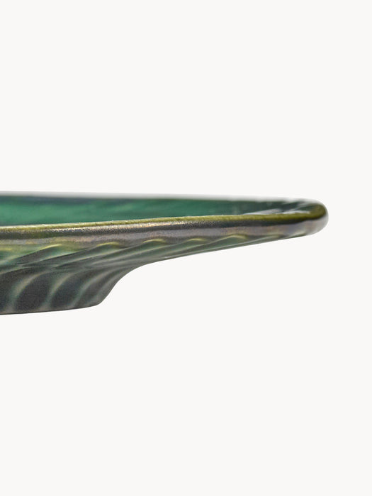 Verde Lanza Hand-Finished Saucers, Set of 2