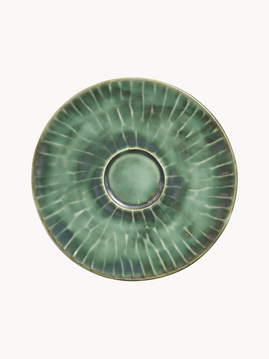 Verde Lanza Hand-Finished Saucers, Set of 2