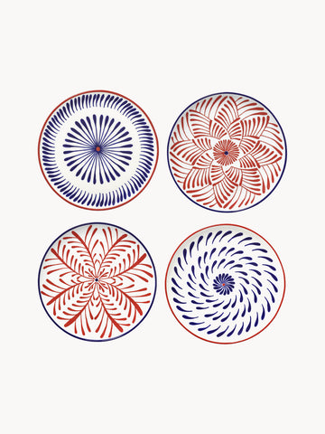 Bazaar Hand-Finished Breakfast Plates, Set of 4