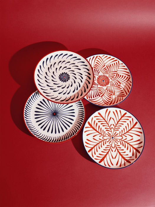 Hand-Finished Breakfast Plates Bazaar Set of 4