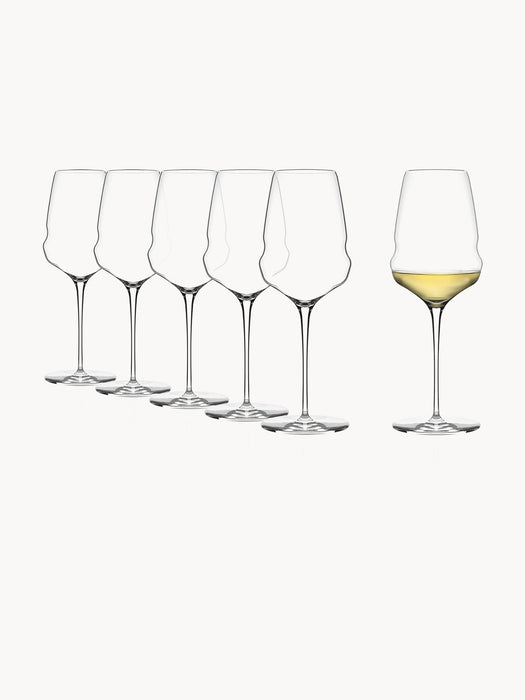 Crystal White Wine Glasses Cocoon Set of 6