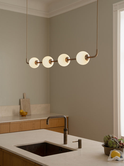 Mouth-Blown LED Pendant Light Audrey Linear