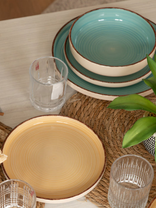 Hand-Painted Tableware Set Baita Modern, 6 People, Set of 18