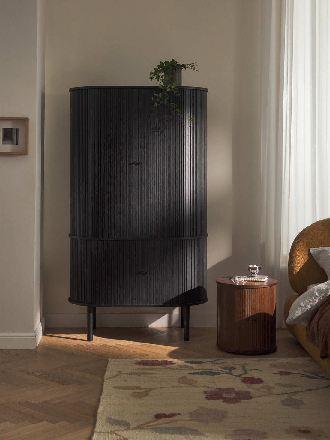 Calary Compact Wardrobe with Fluted Front