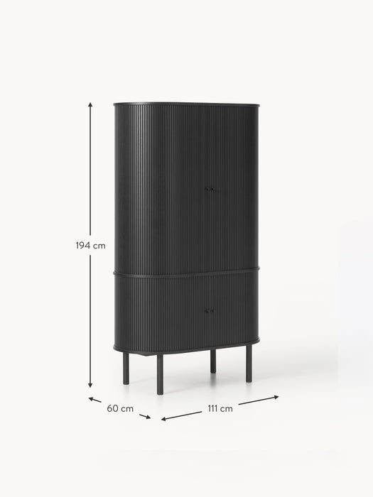 Compact Wardrobe Calary with Fluted Front