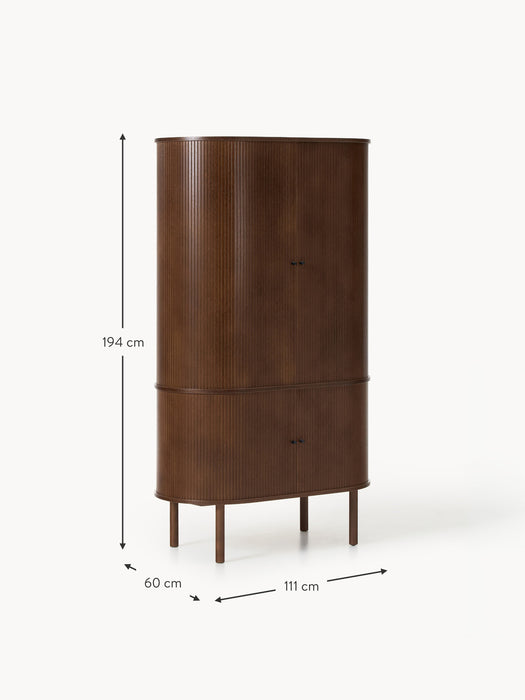 Compact Wardrobe Calary with Fluted Front