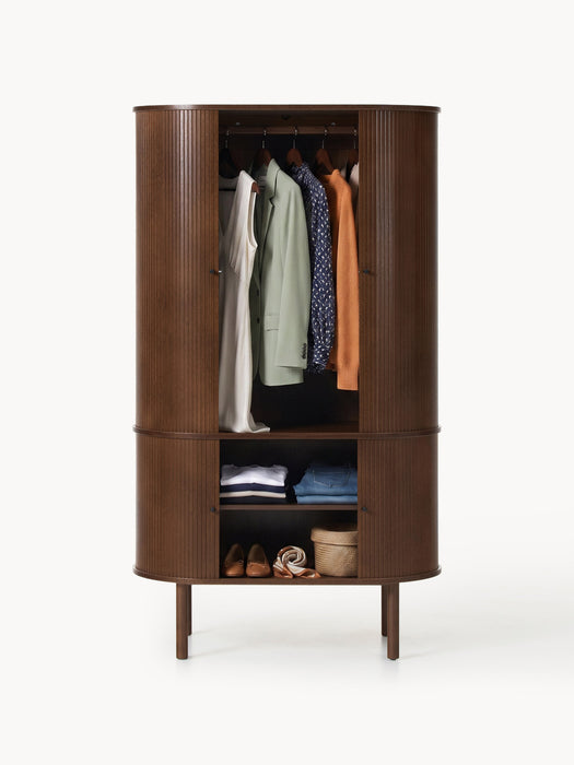 Compact Wardrobe Calary with Fluted Front