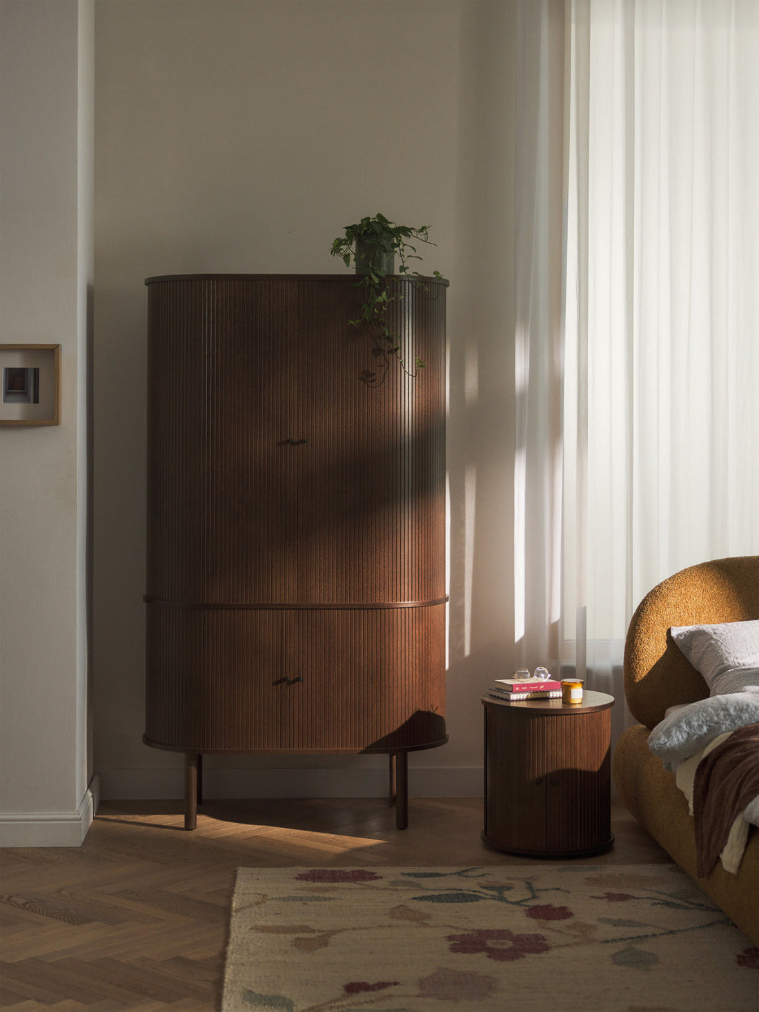 Calary Compact Wardrobe with Fluted Front