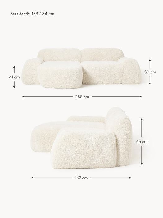 Modular Teddy Corner Sofa Wolke 3-seater