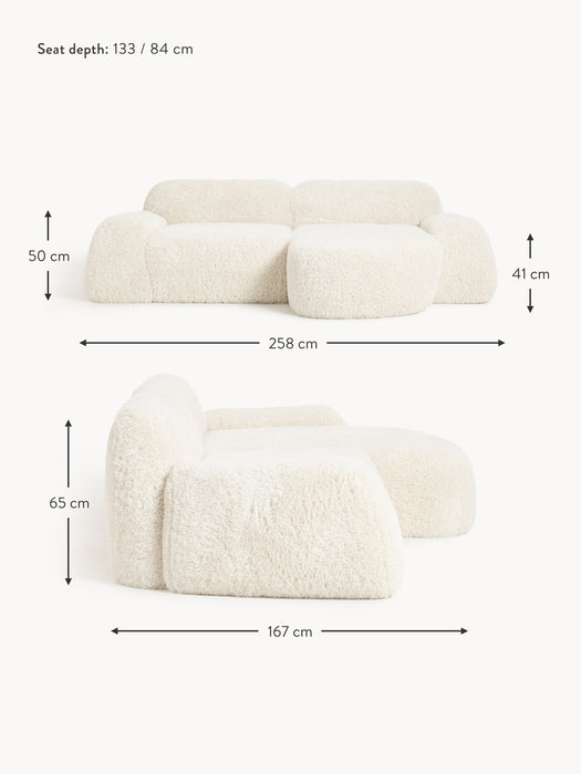 Modular Teddy Corner Sofa Wolke 3-seater