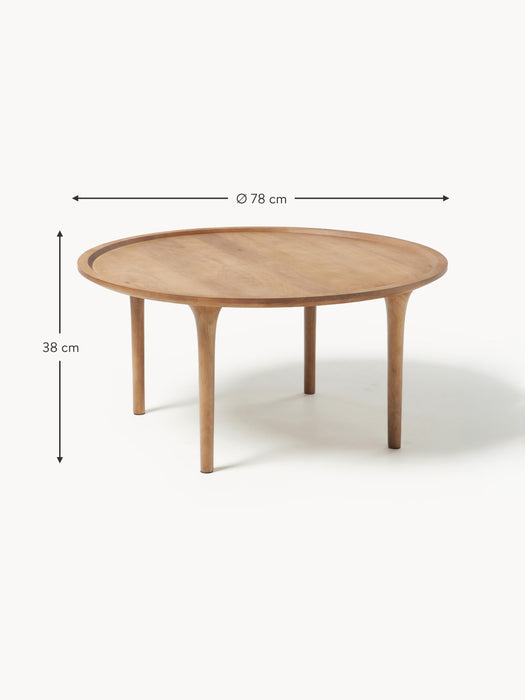 Round Mango Wood Coffee Table Jeani