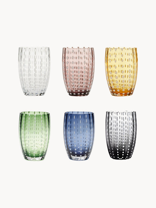 Perle Handmade Soda-Lime Tumblers, Set of 6