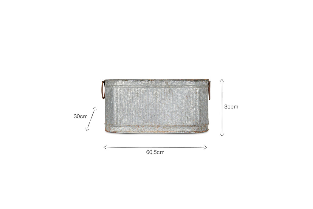 Akasa Trough Planter - Zinc