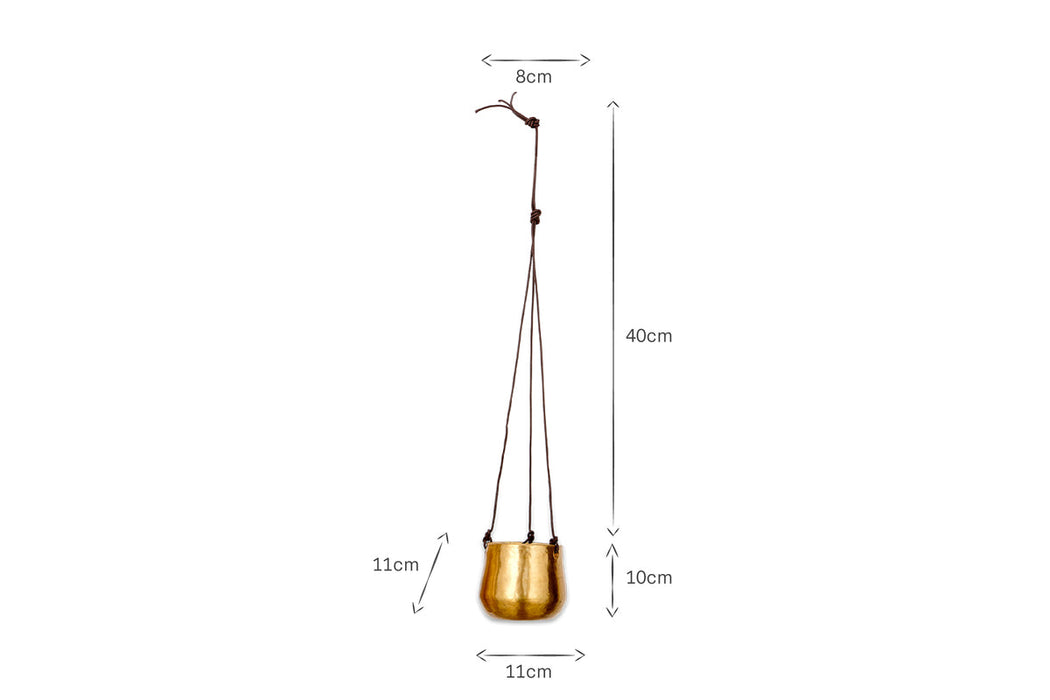 Atsu Brass Hanging Planter