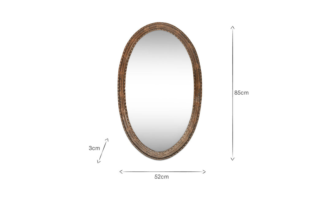 Drishti Oval Iron Mirror Antique Black Small