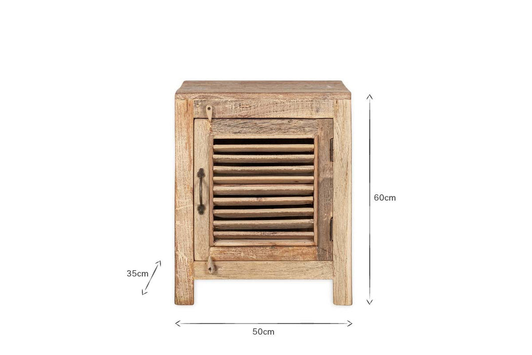 Ibo Reclaimed Wooden Slatted Cabinet Natural - Small