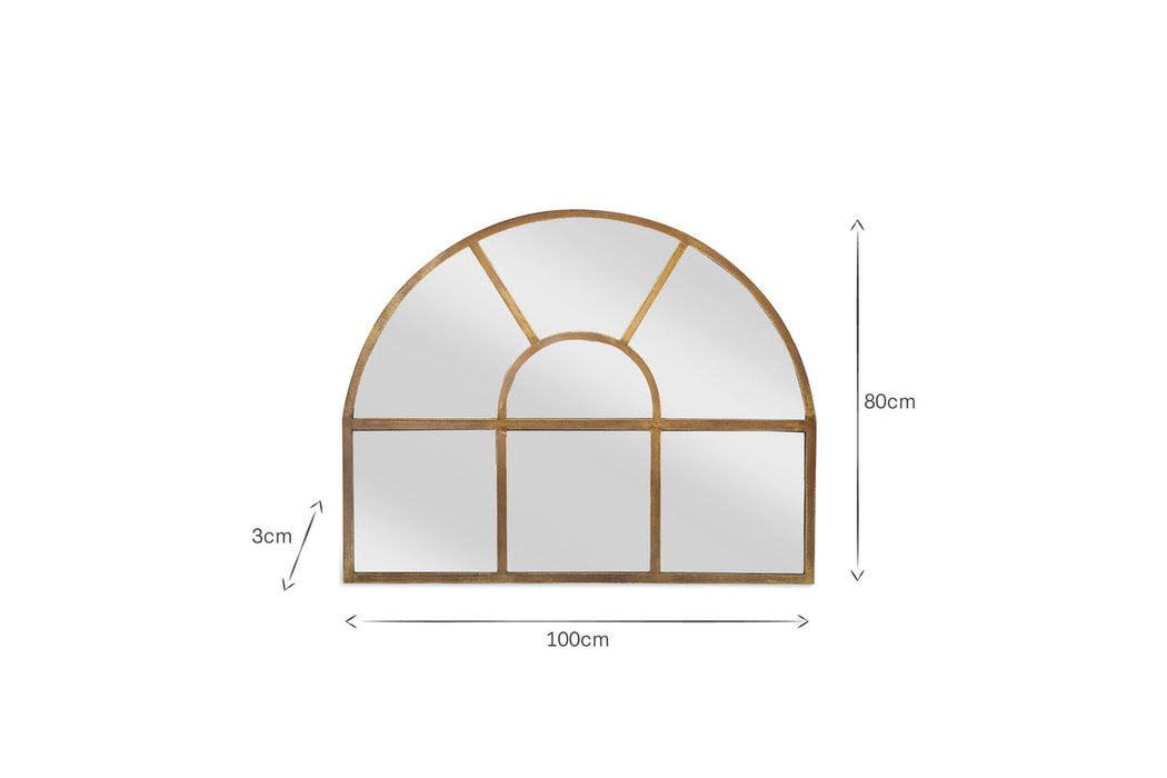 Imoma Iron Overmantel Arch Mirror - Brass