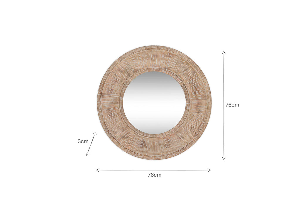 Itwa Mango Wood Carved Mirror Natural