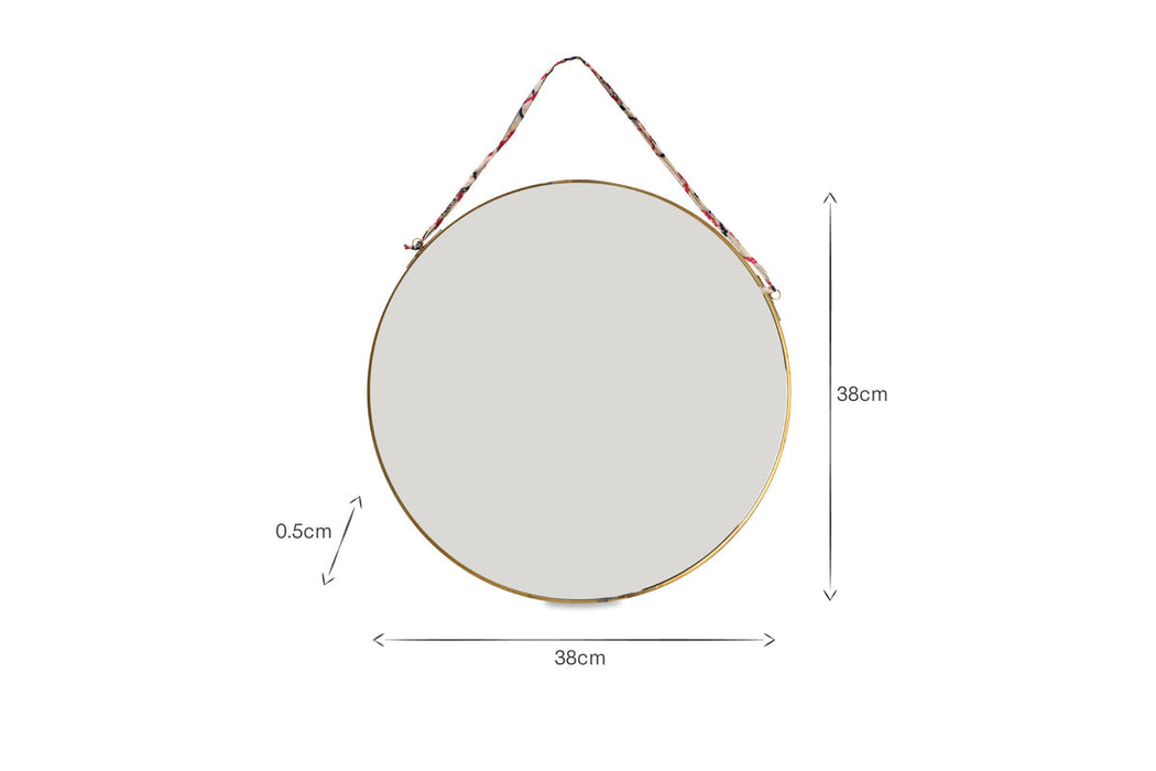 Kiko Round Mirror Brass