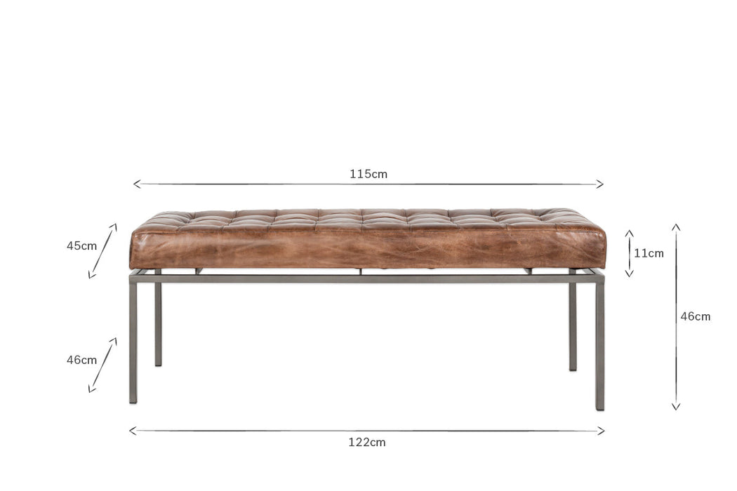 Nasan Leather Upholstered Bench