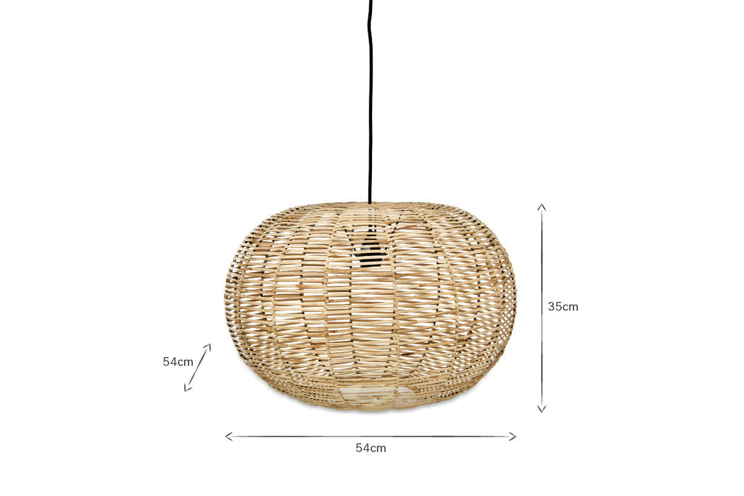 Noko Wicker Round Pendant Natural Small
