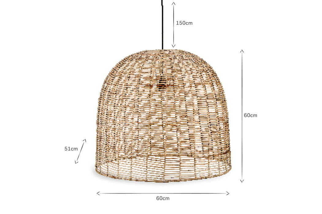 Noko Wicker Dome Pendant Large