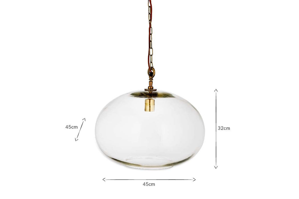 Otoro Recycled Glass Pendant - Clear - Small Round
