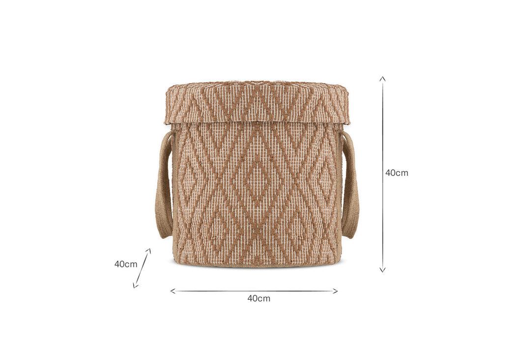 Renu Jute Laundry Basket - Rust & Natural