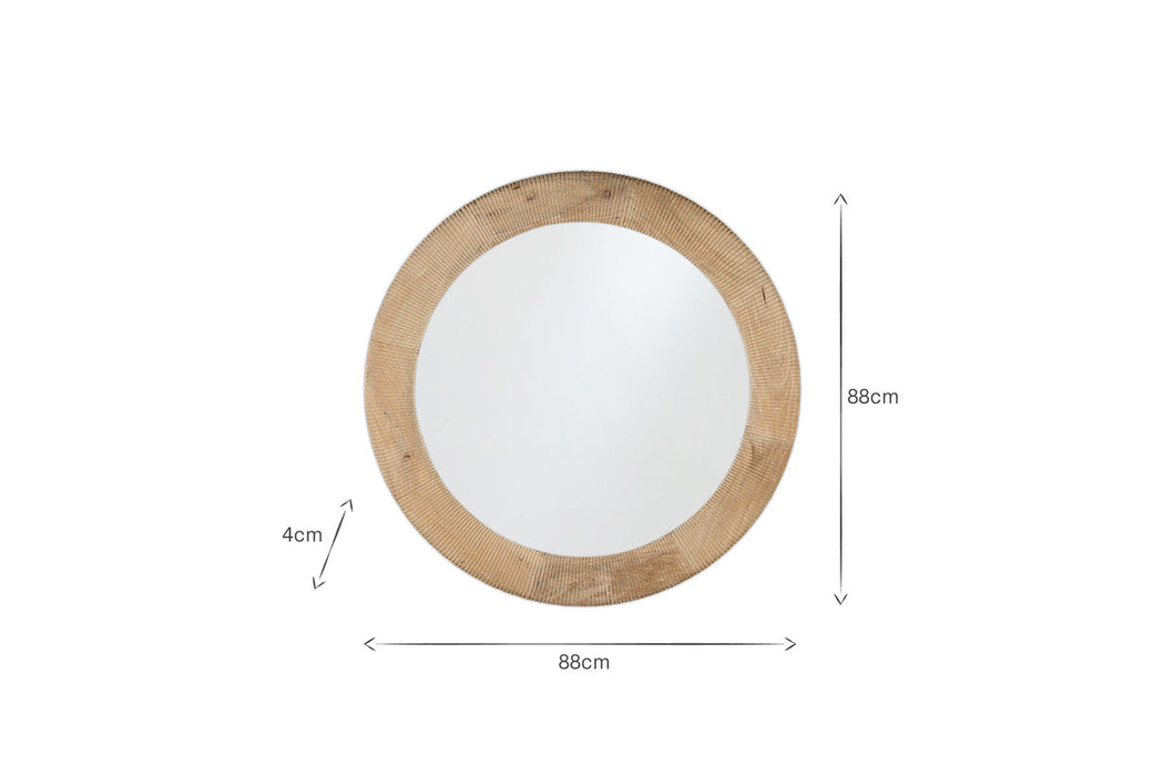 Vivan Grooved Wood Mirror Natural