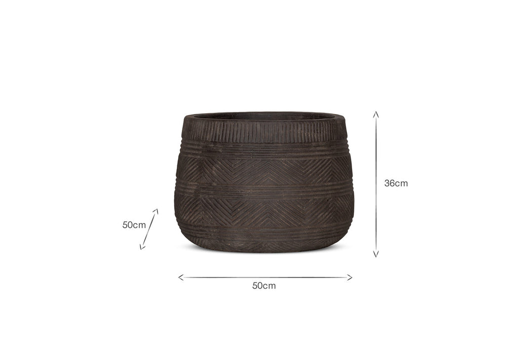 Zadie Terracotta Planter Grey Large
