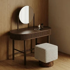Santana 1 Drawer Wooden Dressing Table | Smoked Walnut