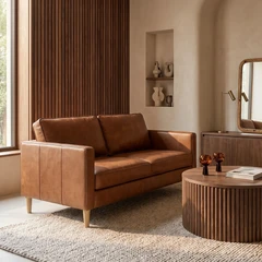 Sloane 2 Seater Sofa | Vintage Tan Leather