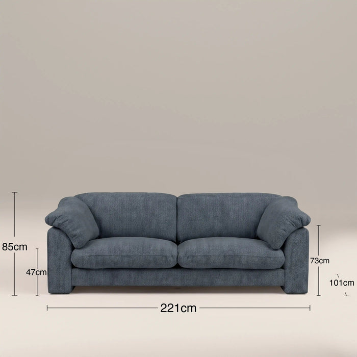 Renata 3 Seater Sofa Midnight Blue Fabric