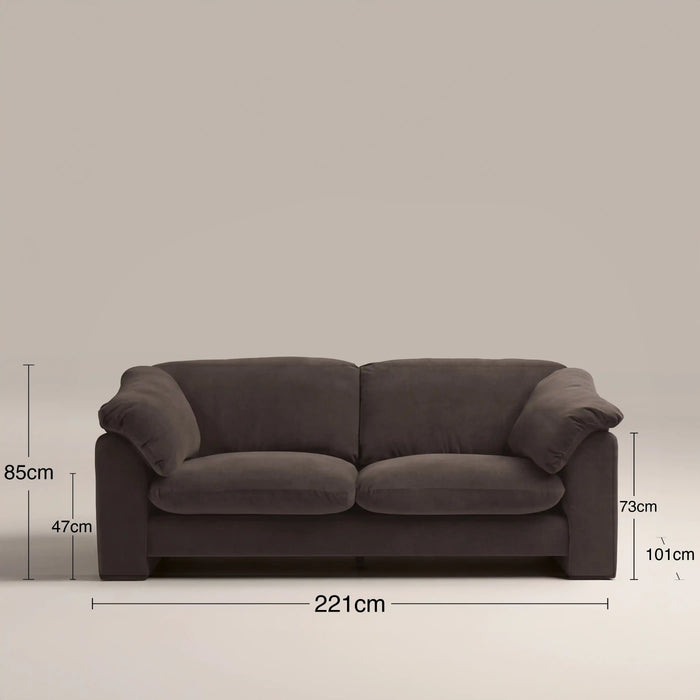 Renata 3 Seater Sofa Dark Brown Fabric