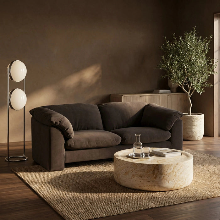Renata 3 Seater Sofa Dark Brown Fabric