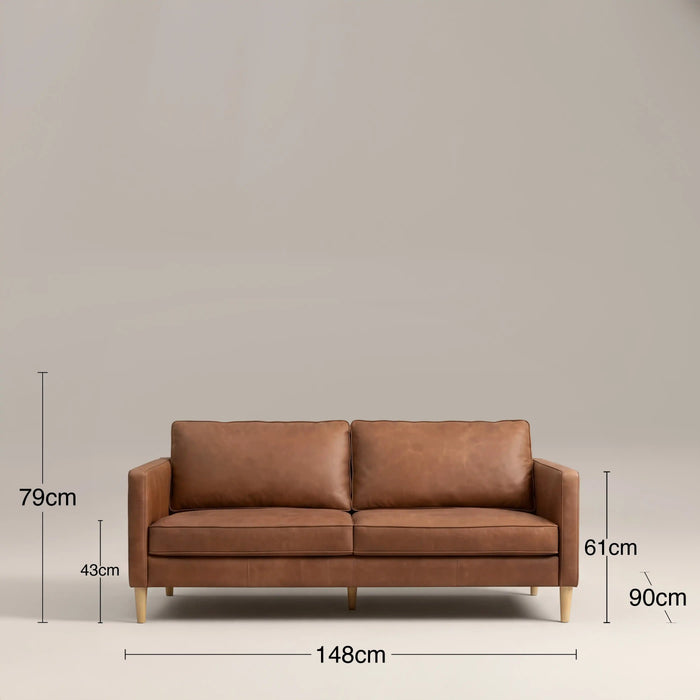 Sloane 3 Seater Sofa Vintage Tan Leather