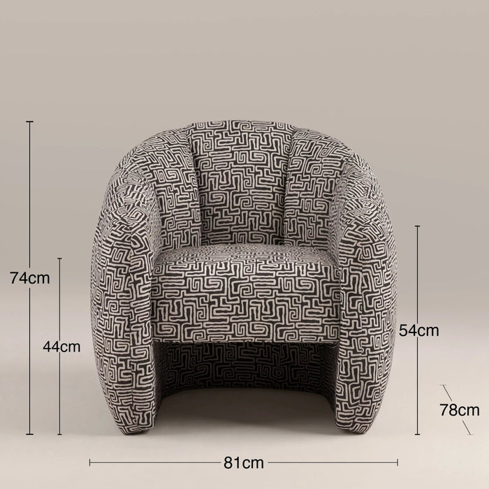 Sonny Accent Chair Monochrome Fabric