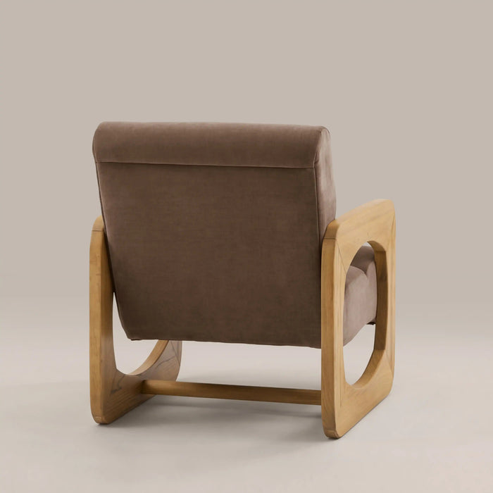 Tosca Armchair Sepia Brown Fabric & Natural