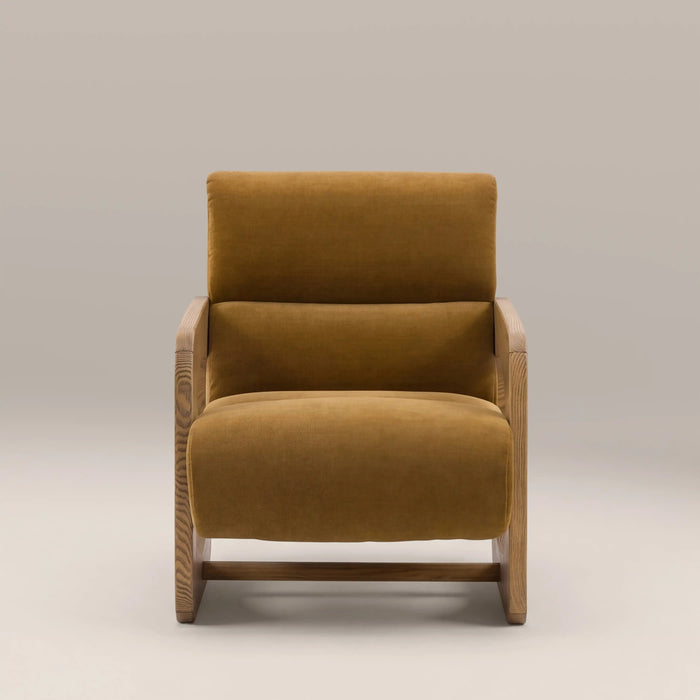 Tosca Armchair Golden Brown Fabric & Natural