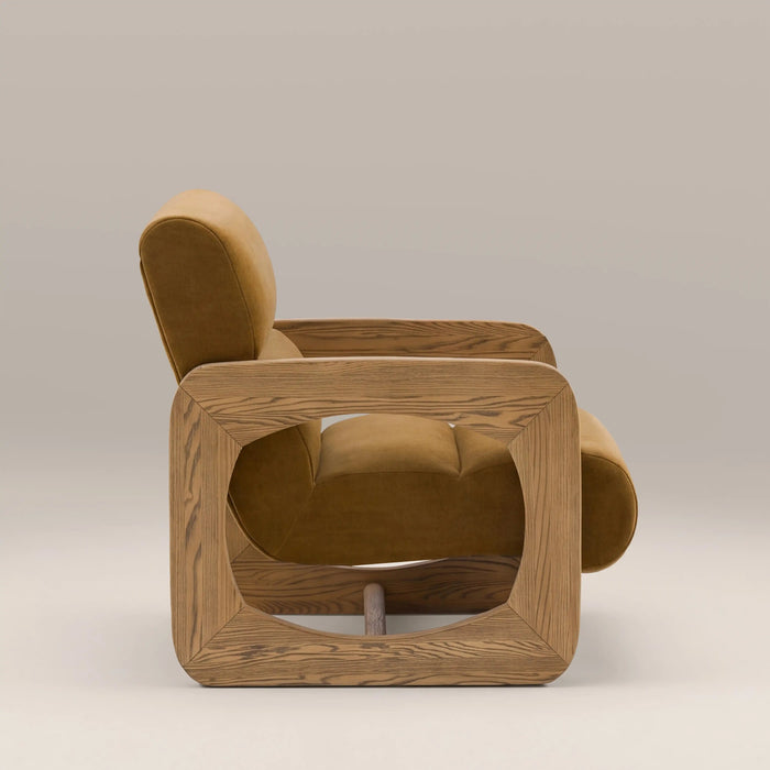 Tosca Armchair Golden Brown Fabric & Natural