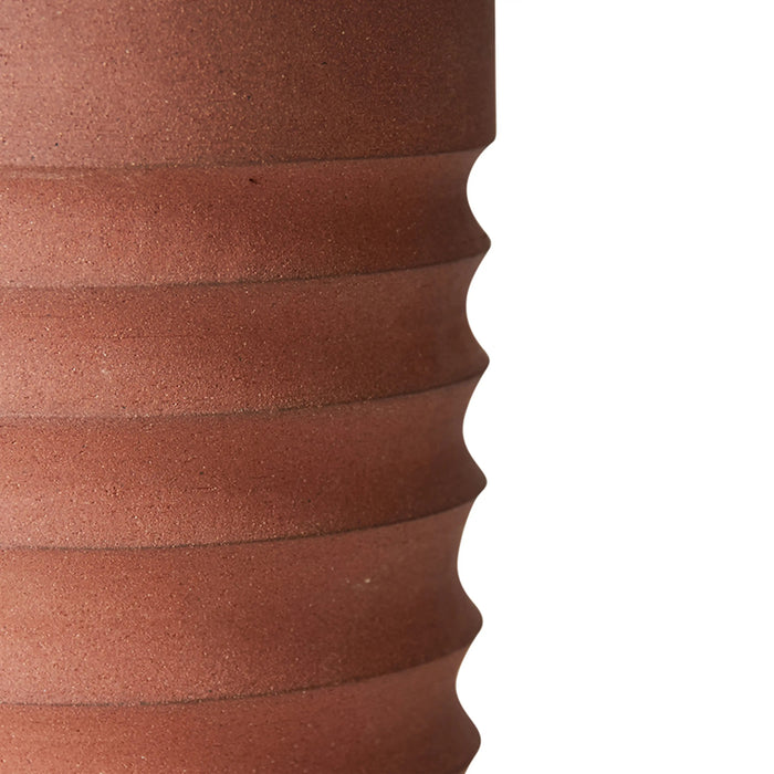 HKliving Handcarved Tube Vase Terracotta