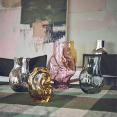 HKliving Gleam Glass Small Vase | Olive