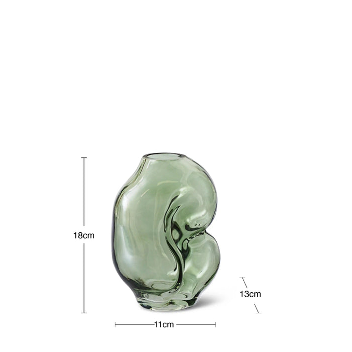 HKliving Gleam Glass Small Vase Olive