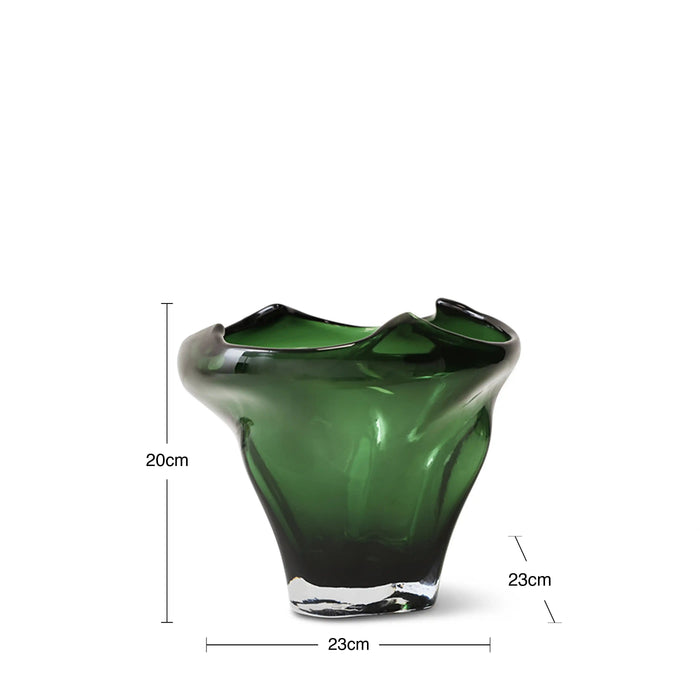 HKliving Folded Mid Vase Emerald